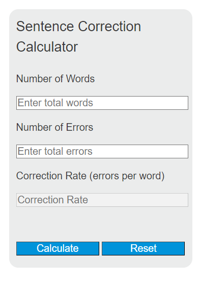 sentence correction calculator