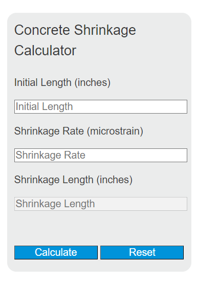 concrete shrinkage calculator
