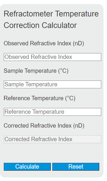 refractometer temperature calculator
