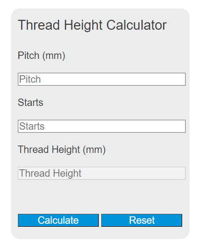 thread height calculator