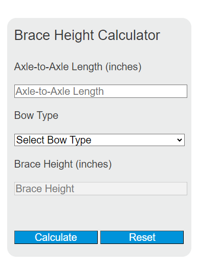 Brace Height Calculator