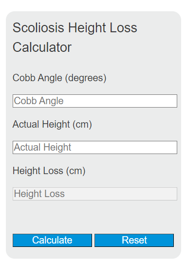 Scoliosis Height Loss Calculator
