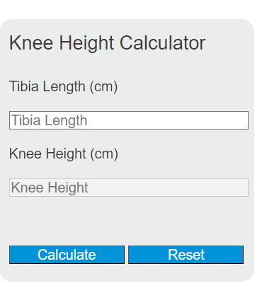 Knee Height Calculator