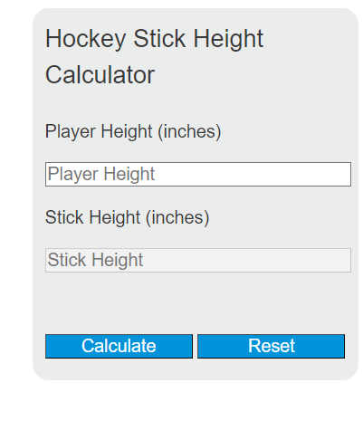 hockey stick height calculator