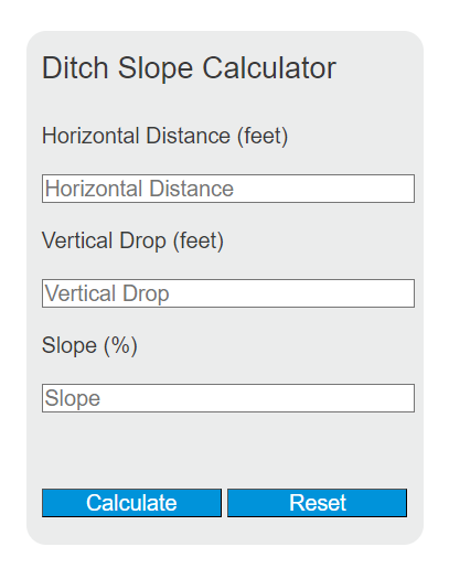 ditch slope calculator