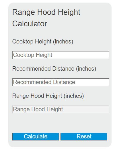 range hood height calculator