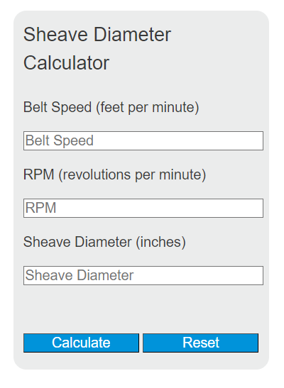 sheave diameter calculator