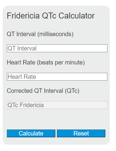 fridericia QTc Calculator