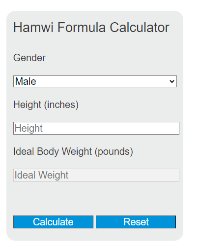 hamwi formula calculator