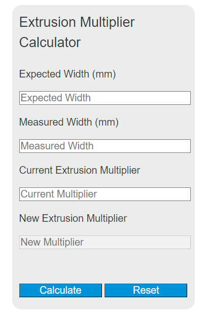 extrusion multiplier calculator