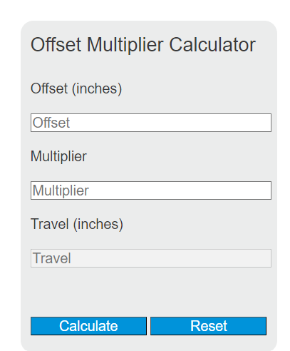 offset multiplier calculator
