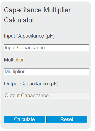 capacitance multiplier calculator