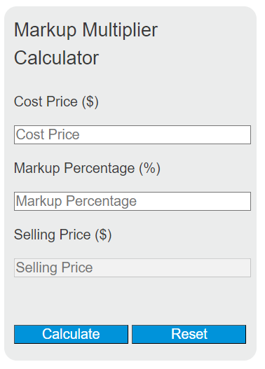 markup multiplier calculator