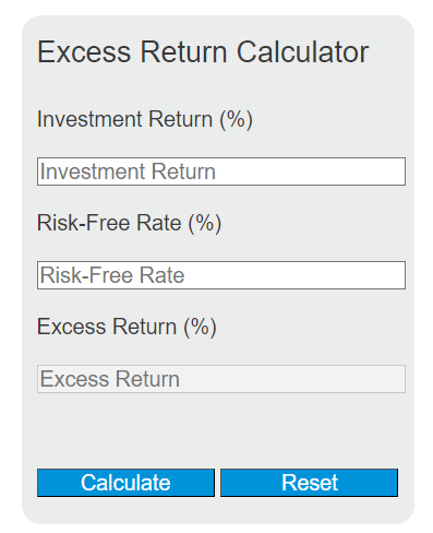 excess return calculator