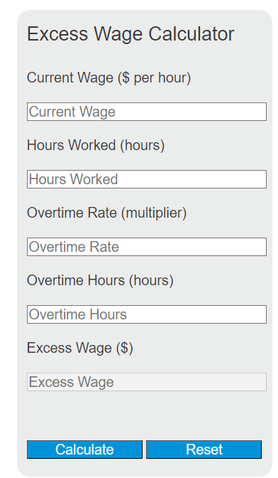 excess wage calculator