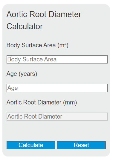 aortic root diameter calculator