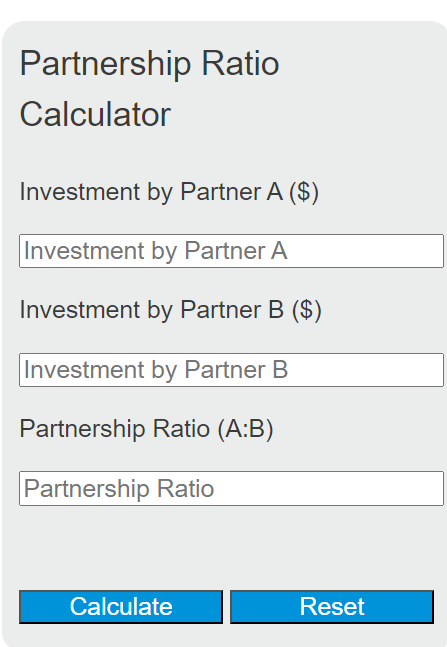 partnership ratio calculator