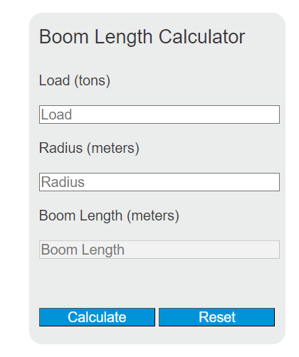 boom length calculator