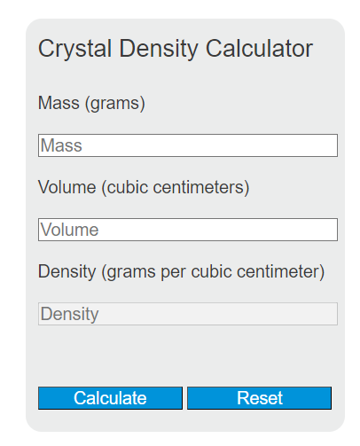 crystal density calculator