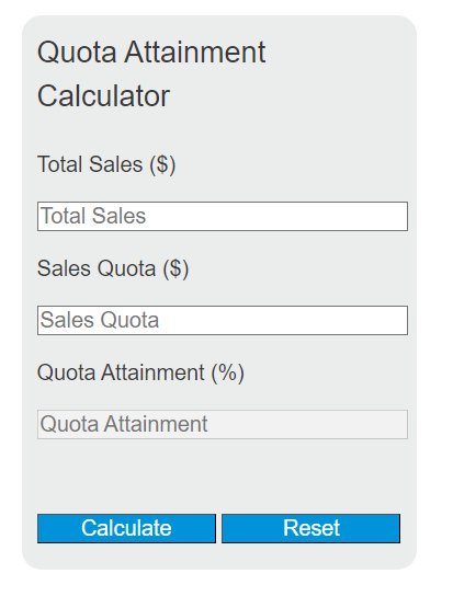 quota attainment calculator