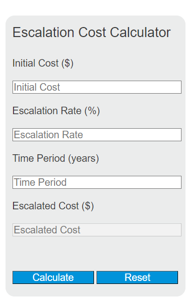 escalation cost calculator