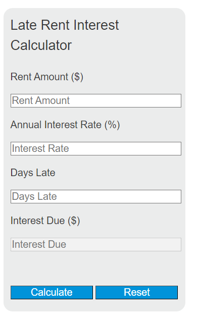 late rent interest calculator