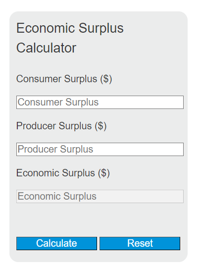economic surplus calculator