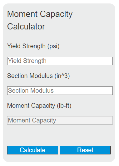 moment capacity calculator