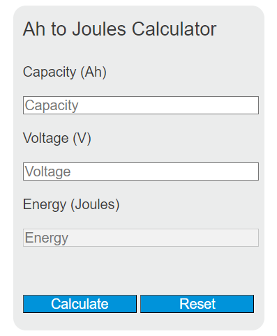 ah to joules calculator