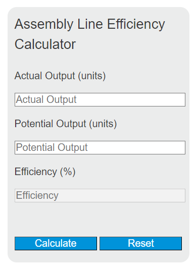 assembly line efficiency calculator