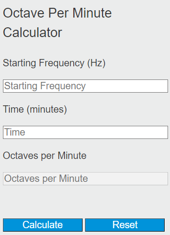 octave per minute calculator