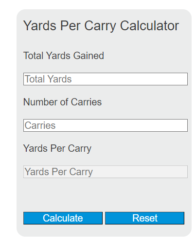 yards per carry calculator