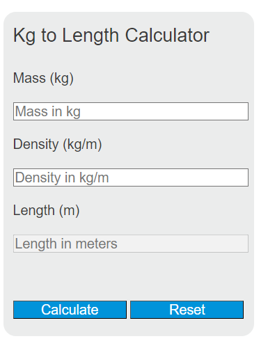 kg to length calculator