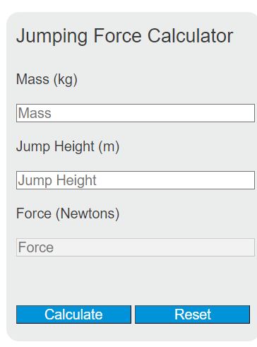jumping force calculator