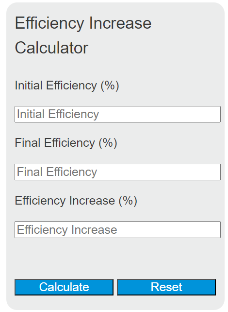 efficiency increase calculator