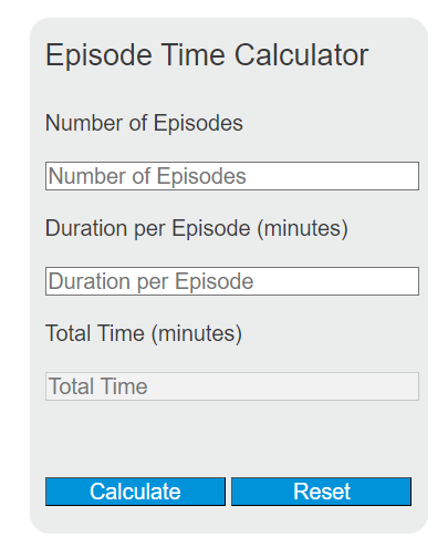 episode time calculator