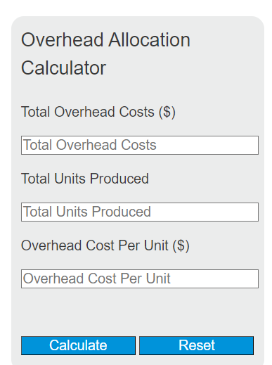 overhead allocation calculator