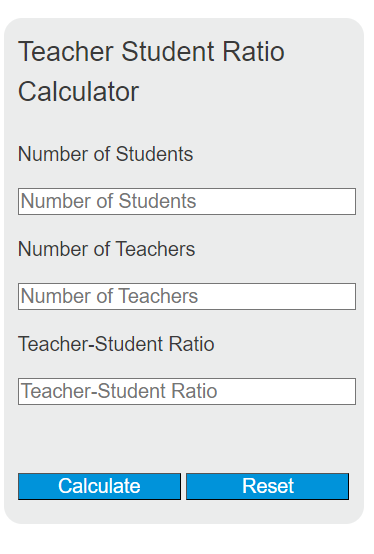 teacher student ratio calculator