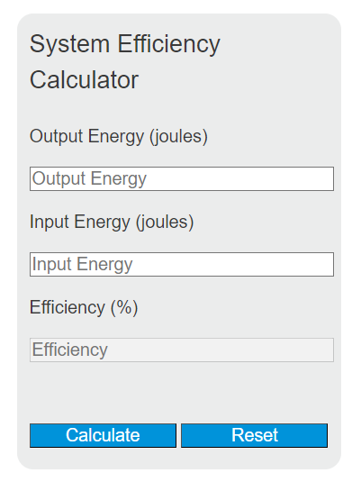 system efficiency calculator