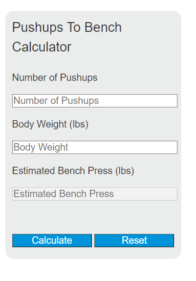 pushups to bench calculator