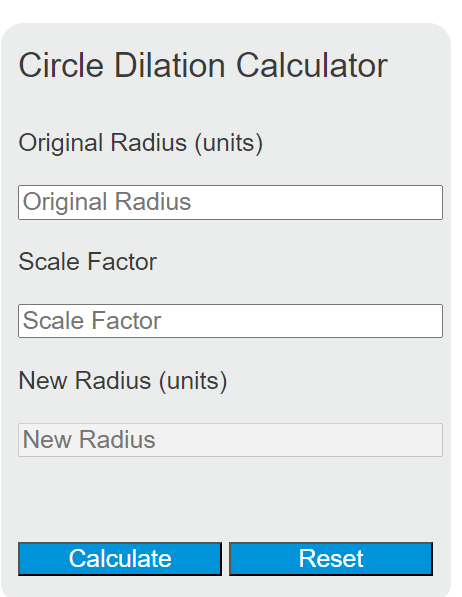 circle dilation calculator
