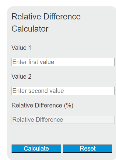 relative difference calculator