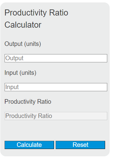 productivity ratio calculator