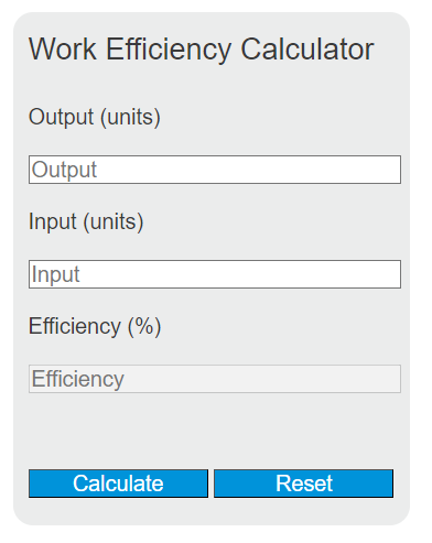 work efficiency calculator 