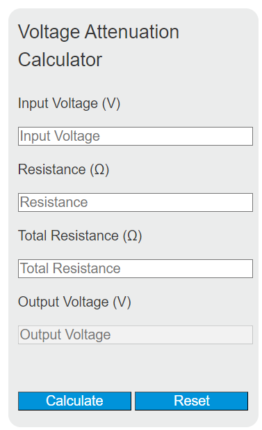 voltage attenuation calculator
