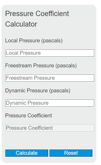 pressure coefficient calculator