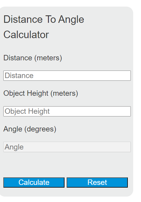distance to angle calculator