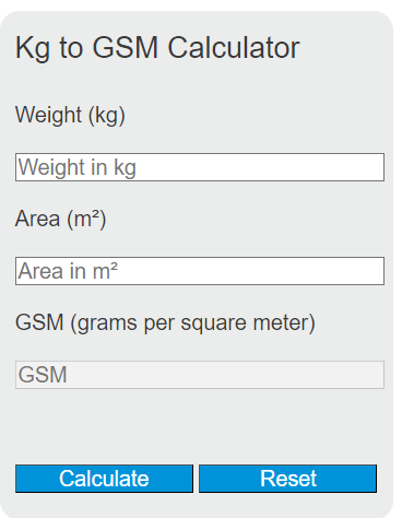 kg to gsm calculator