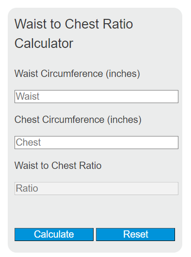 waist to chest ratio calculator
