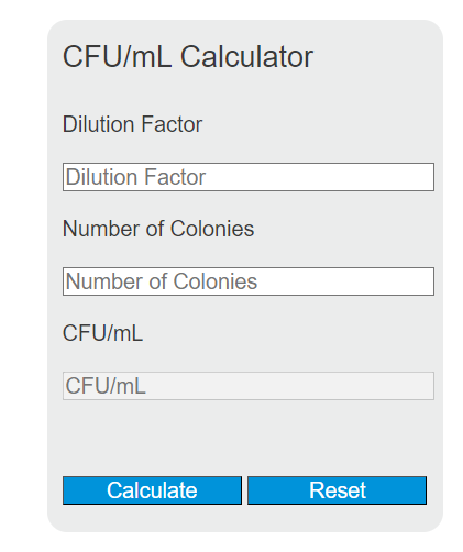 cfu/ml calculator